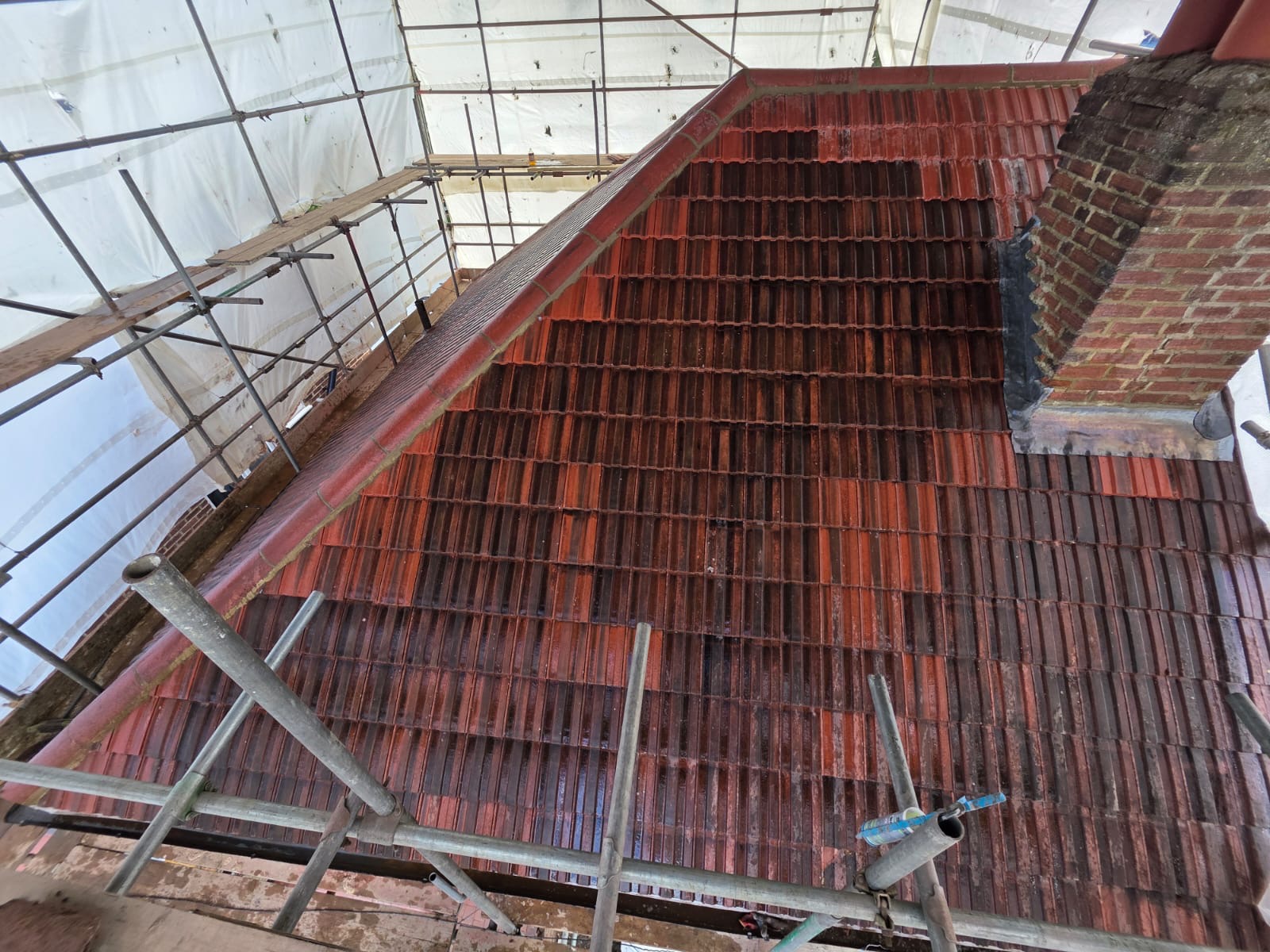 Large Scale Re-Roof with Scaffolding