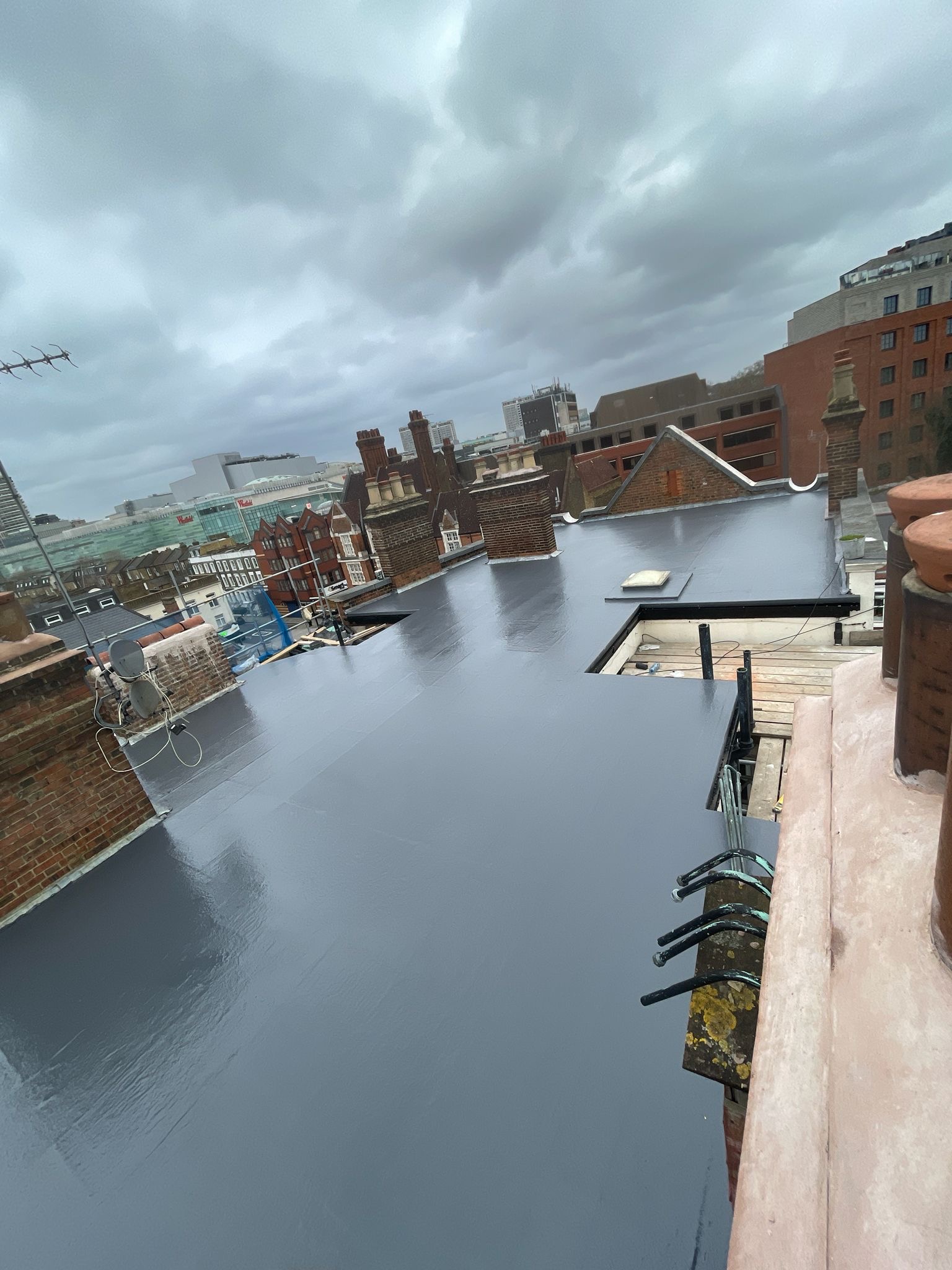 Multi-Level Commercial Flat Roof