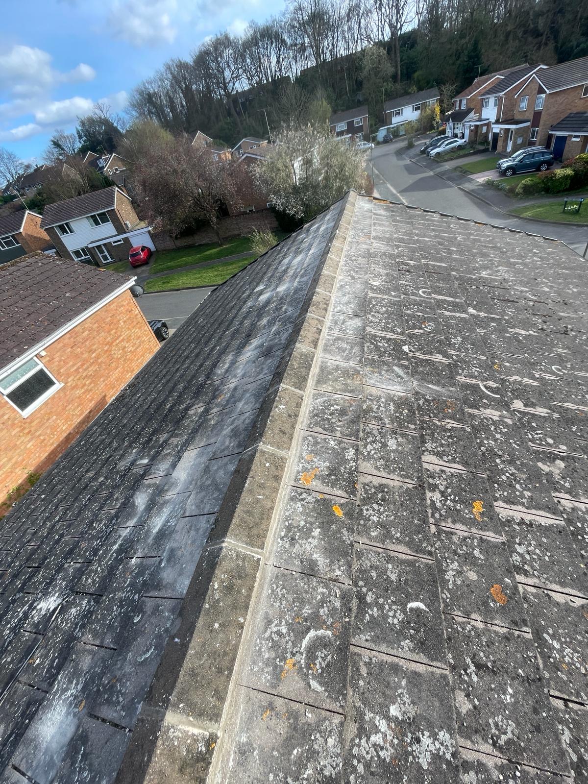 Before - old weathered roof